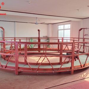 Circle suspended platform for chimney cleaning maintenance