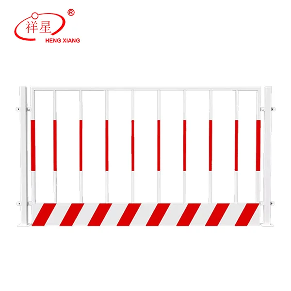 Construction site temporary fencing panels rail