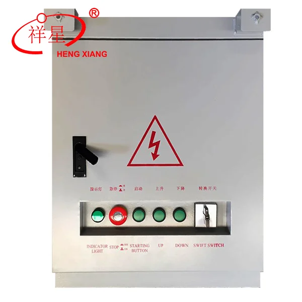 Electric control box for suspended platforms